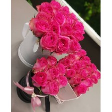 Darčekový box z ruží - Hranatý