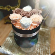 Darčekový box Okrúhly - Dlhotrvácne Eterno ruže