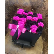 Darčekový box Štvorcový - Dlhotrvácne Eterno ruže