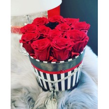 Darčekový box Okrúhly - Dlhotrvácne Eterno ruže